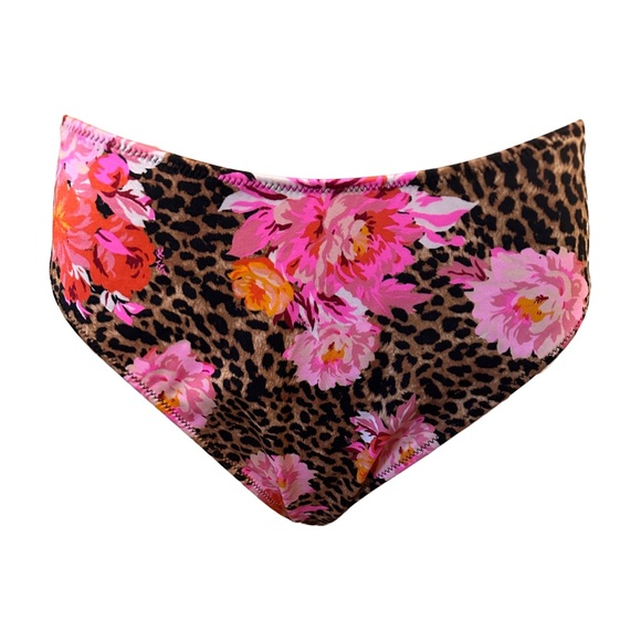 Victoria Secret High Waisted Cheeky Cheetah Floral Bikini Bottoms EUC Medium - Picture 3 of 8